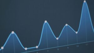 AOR vs EOR. Agent of Record vs Employer of Record. A dark blue growth graph with points, illustrating business scaling and workforce metrics for companies hiring through Employer of Record South Africa to manage growth in the SA market.